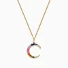 Effy Jewelry Watercolors 14K Yellow Gold Multi Sapphire and Diamond Pendant | Necklaces & Pendants