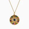 Effy Jewelry Watercolors 14K Yellow Gold Multi Sapphire Evil Eye Pendant | Necklaces & Pendants