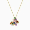 Effy Jewelry Watercolors 14K Yellow Gold Multi Sapphire Butterfly Pendant | Necklaces & Pendants
