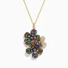 Effy Jewelry Watercolors 14K Yellow Gold Multi Sapphire Flowers Pendant | Necklaces & Pendants