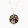 Effy Jewelry Watercolors 14K Yellow Gold Multi Sapphire and Starfish Diamond Pendant | Necklaces & Pendants