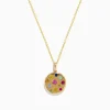 Effy Jewelry Watercolors 14K Yellow Gold Multi Color Coin Pendant | Necklaces & Pendants