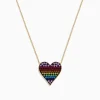 Effy Jewelry Watercolors 14K Yellow Gold Multi Color Sapphire Heart Necklace | Necklaces & Pendants