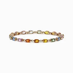 Effy Jewelry Watercolors 14K Yellow Gold Sapphire and Diamond Bracelet, 11.20 TCW | Bracelets