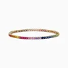 BH Multi Watercolors 14K Yellow Gold Multi Sapphire Tennis Bracelet, 5.51 TCW | Bracelets