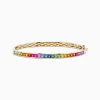 BH Multi Watercolors 14K Yellow Gold Multi Sapphire Bangle | Bracelets