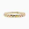 BH Multi Watercolors 14K Yellow Gold Multi Sapphire Bangle | Bracelets