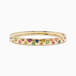 BH Multi Watercolors 14K Yellow Gold Multi Sapphire Bangle | Bracelets