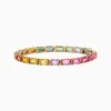 Effy Jewelry Watercolors 14K Yellow Gold Multi Color Sapphire and Diamond Tennis Bracelet | Bracelets