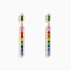 BH Multi Watercolors 14K Yellow Gold Multi Sapphire Drop Earrings | Earrings