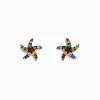 Effy Jewelry Watercolors 14K Yellow Gold Multi Sapphire Starfish Stud Earrings | Earrings