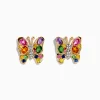 Effy Jewelry Watercolors 14K Yellow Gold Multi Sapphire Butterfly Earrings | Earrings