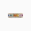 Effy Jewelry Watercolors 14K Yellow Gold Multi Sapphire u0026 Diamond Ring 1.46 TCW | Rings