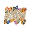 Effy Jewelry Watercolors 14K Yellow Gold Multi Sapphire and Diamond Ring, 4.60 TCW | Rings