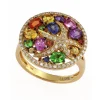 Effy Jewelry Watercolors 14K Yellow Gold Multi Sapphire u0026 Diamond Ring, 2.44 TCW | Rings