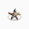 Effy Jewelry Watercolors 14K Yellow Gold Sapphire u0026 Diamond Starfish Ring, 0.84 TCW | Rings