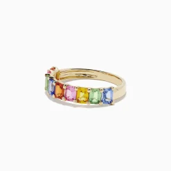 BH Multi Watercolors 14K Yellow Gold Multi Sapphire Ring, 2.22 TCW | Rings