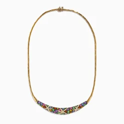 Effy Jewelry Watercolors 14K Yellow Gold Multi Sapphire and Diamond Necklace | Necklaces & Pendants