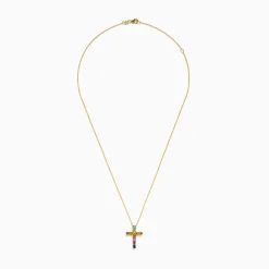 Effy Jewelry Watercolors 14K Yellow Gold Multi Sapphire Cross Pendant | Necklaces & Pendants