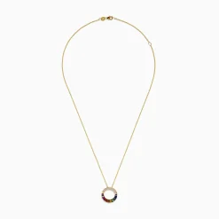 Effy Jewelry Watercolors 14K Yellow Gold Multi Sapphire and Diamond Circle Pendant | Necklaces & Pendants