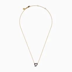 Effy Jewelry Watercolors 14K Yellow Gold Multi Sapphire Open Heart Necklace | Necklaces & Pendants