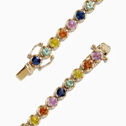 Effy Jewelry Watercolors 14K Yellow Gold Multi-Sapphire Tennis Bracelet, 8.05 TCW | Bracelets