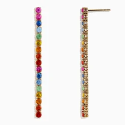 Effy Jewelry Watercolors 14K Yellow Gold Multi Sapphire Earrings | Earrings