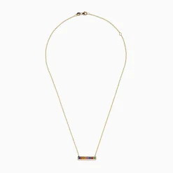 BH Multi Watercolors 14K Yellow Gold Multi Sapphire Bar Necklace, 0.93 TCW | Necklaces & Pendants