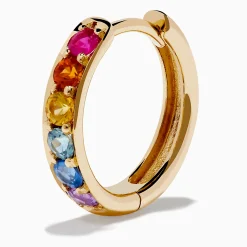 Effy Jewelry Watercolors 14K Yellow Gold Multi Color Sapphire Hoop Earrings | Earrings