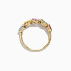 Effy Jewelry Watercolors 14K Yellow Gold Multi-Sapphire Diamond Ring, 2.81 TCW | Rings