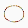 Effy Jewelry Watercolors 14K Yellow Multi Sapphire and Diamond Tennis Bracelet | Bracelets