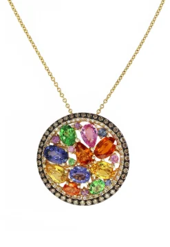 Effy Jewelry Watercolors Multi Sapphire u0026 Diamond Pendant, 5.11 TCW | Necklaces & Pendants